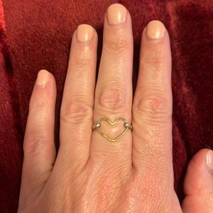 Sundance open heart ring. Gold heart with sterling silver